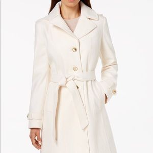 Michael Kors Hooded Belted Wool Coat